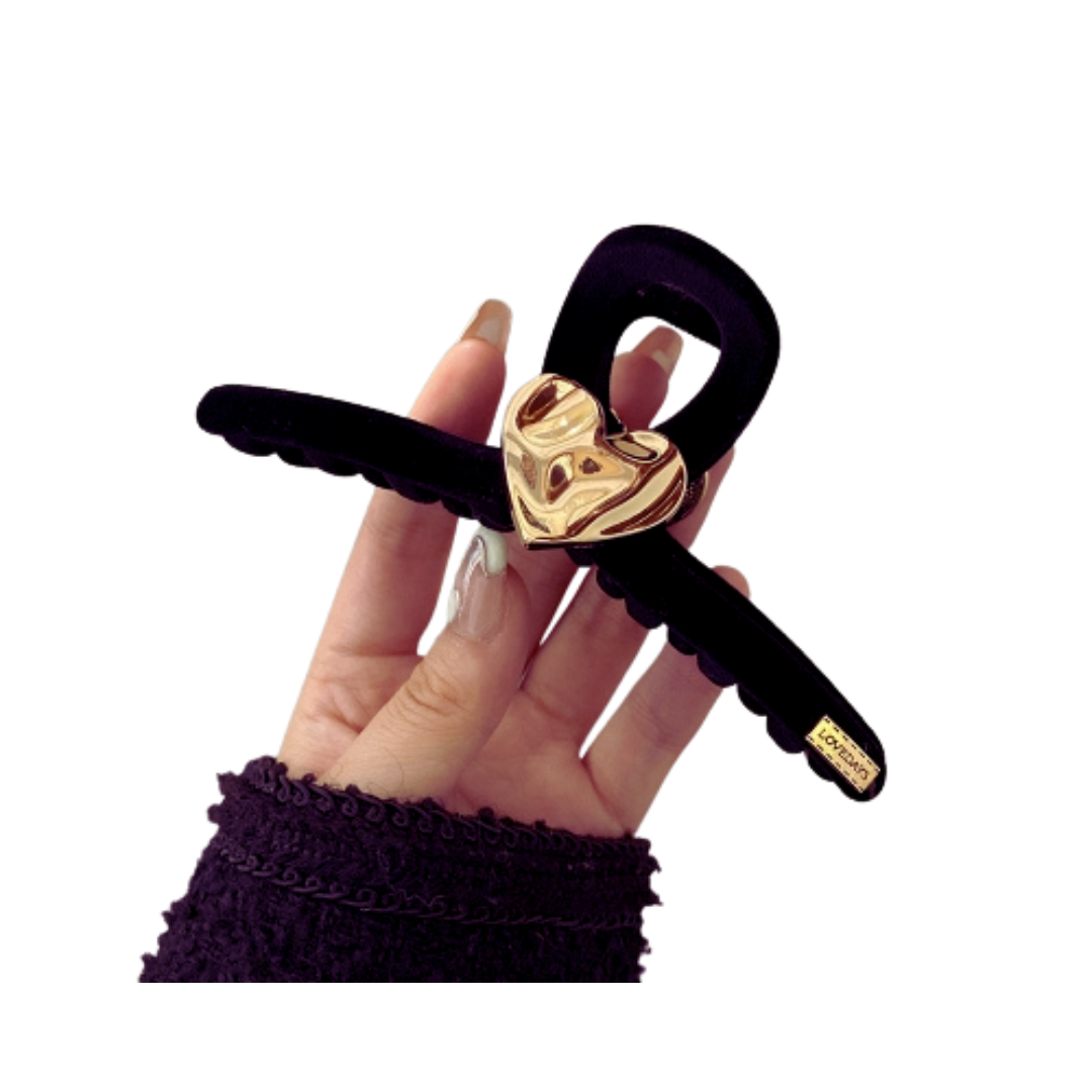 Gold Heart Hair Claw