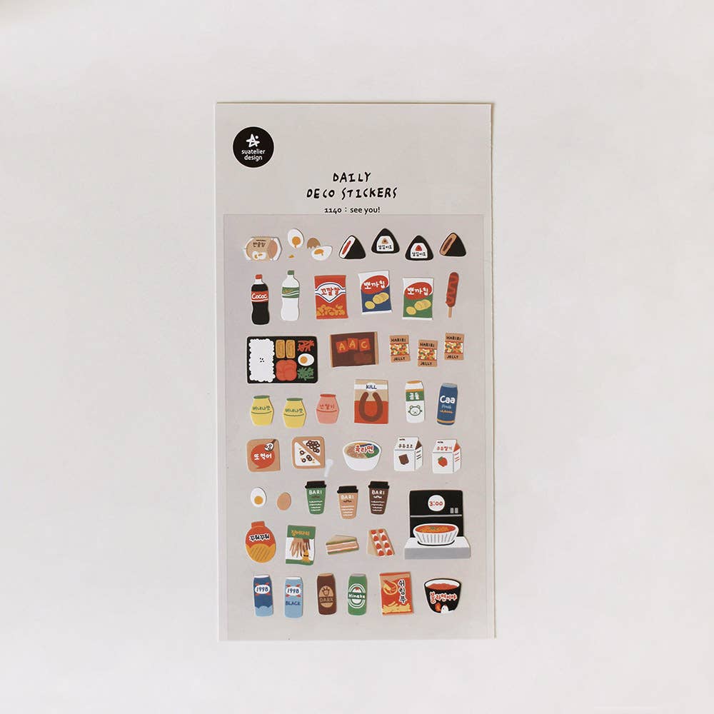 sticker, korean stationery, korean food