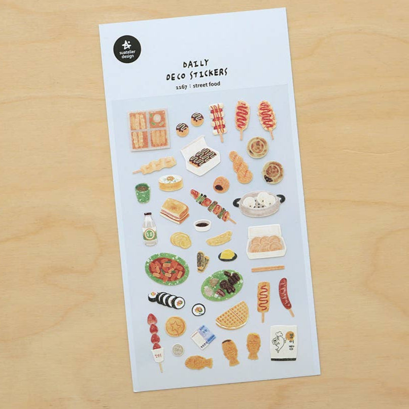 sticker, korean stationery, k-food, street food, deco sticekr