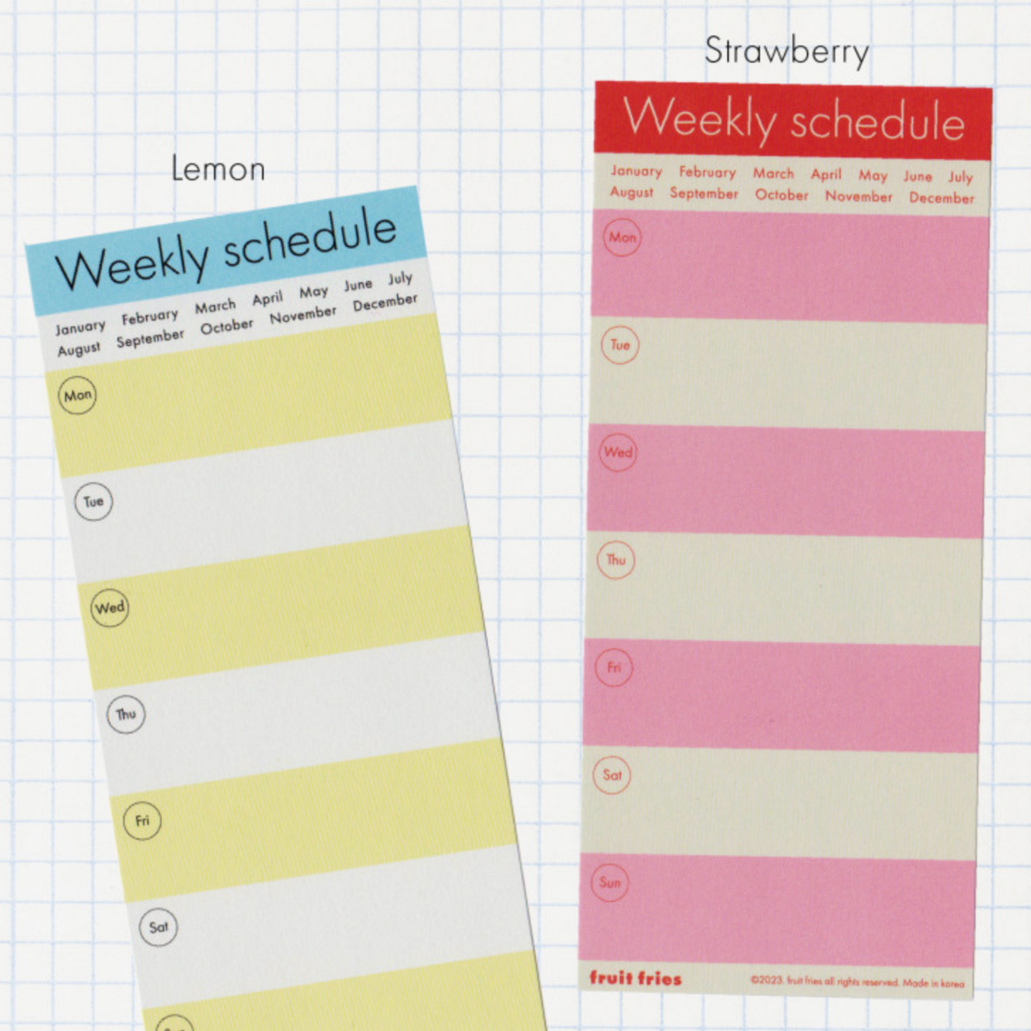 Weekly Schedule Memo Pad