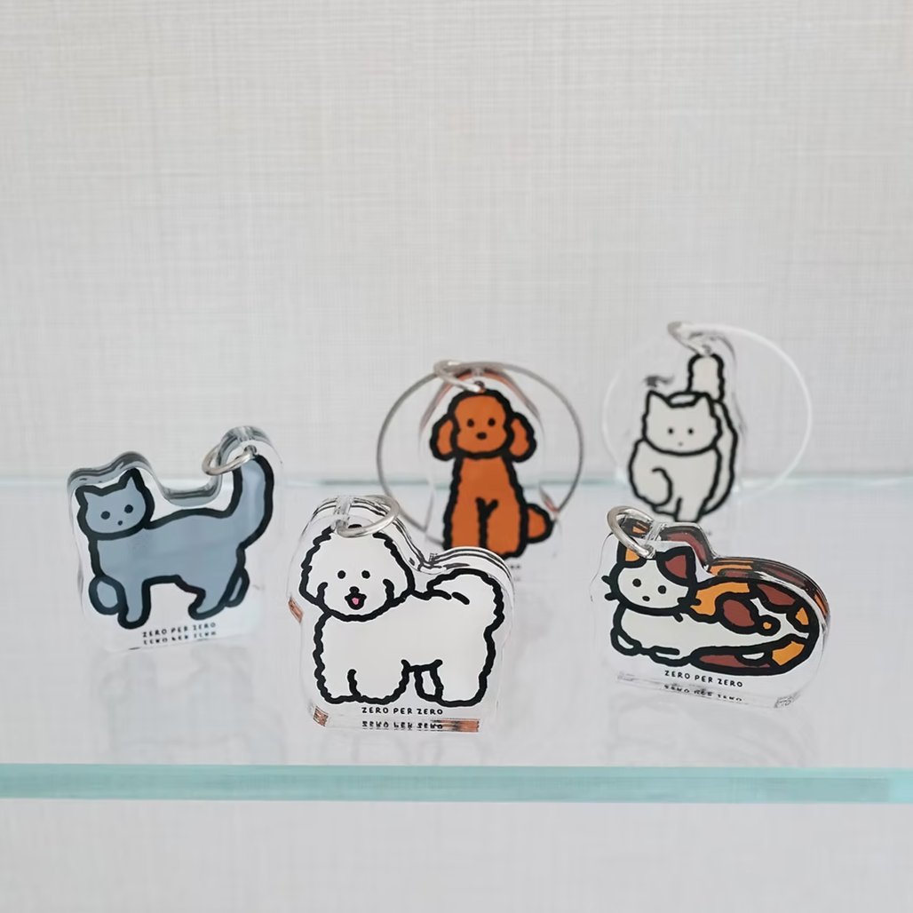 korean stationery, keyring, cat