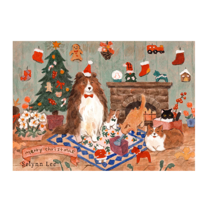 Holiday Greeting Postcard by Selynn Lee