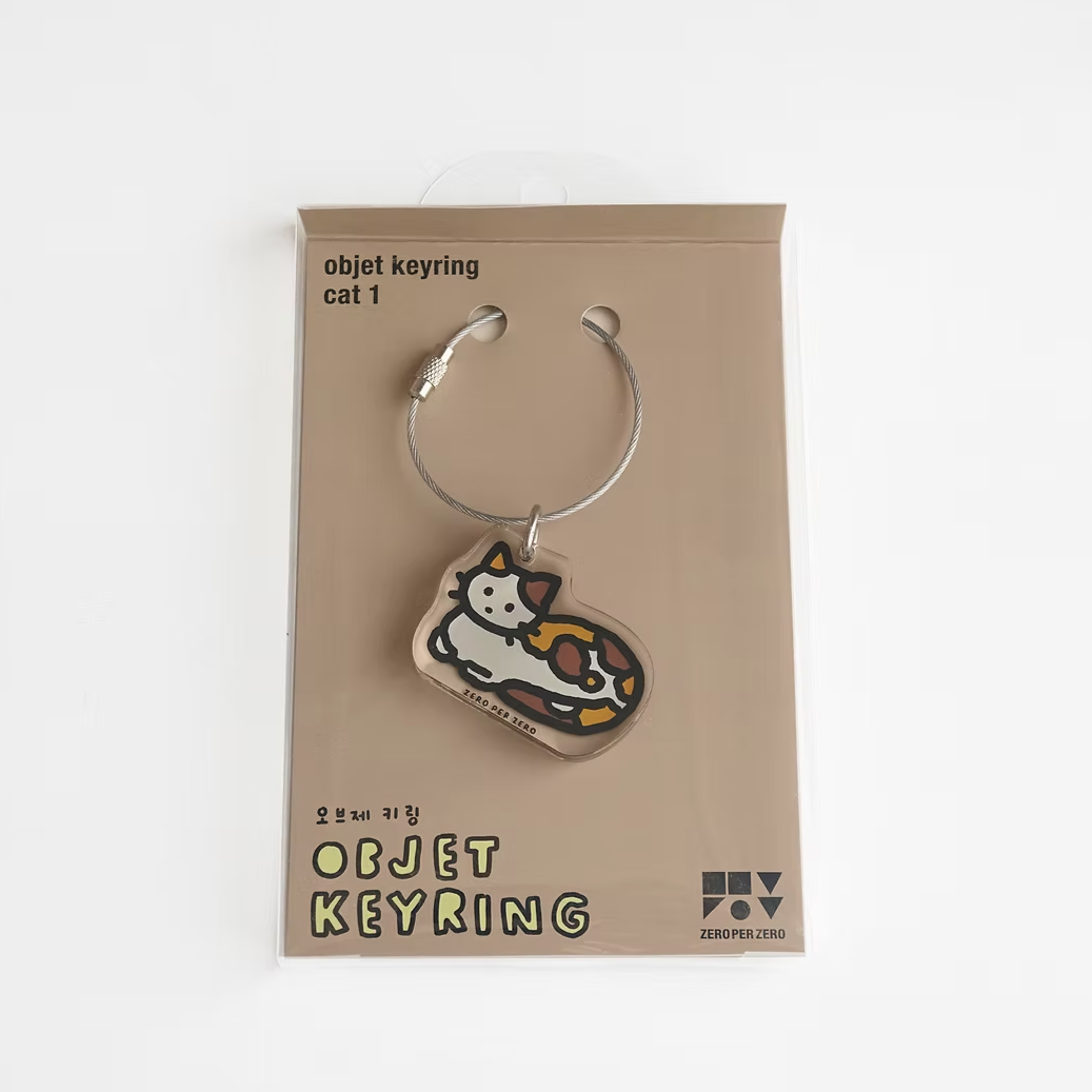 korean stationery, keyring, cat