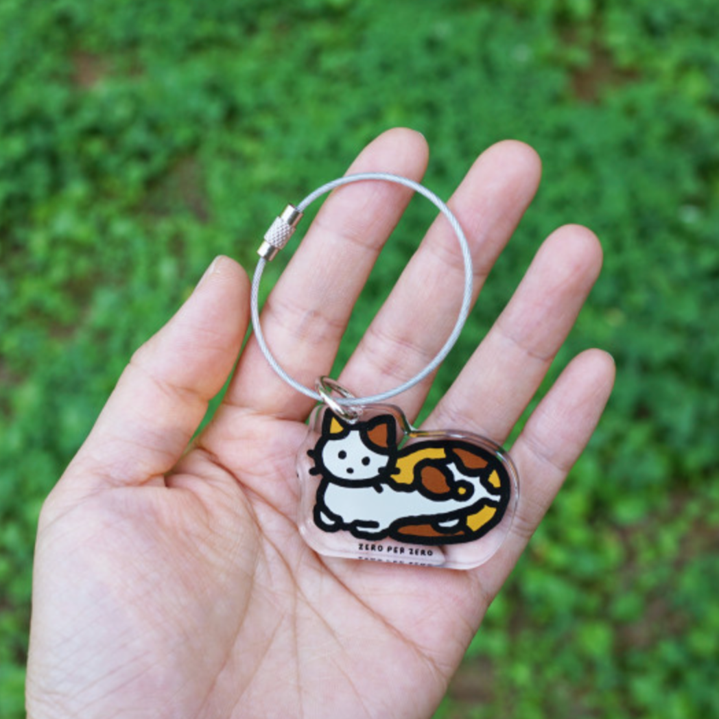 korean stationery, keyring, cat