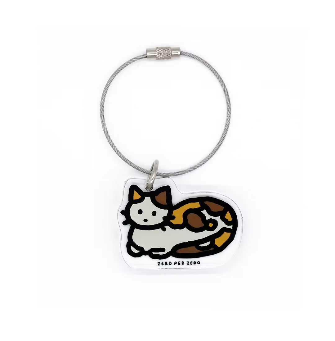 korean stationery, keyring, cat
