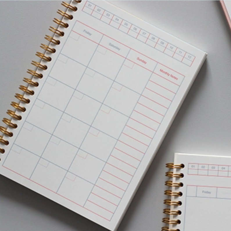 korean stationery, schedule note, planner, note