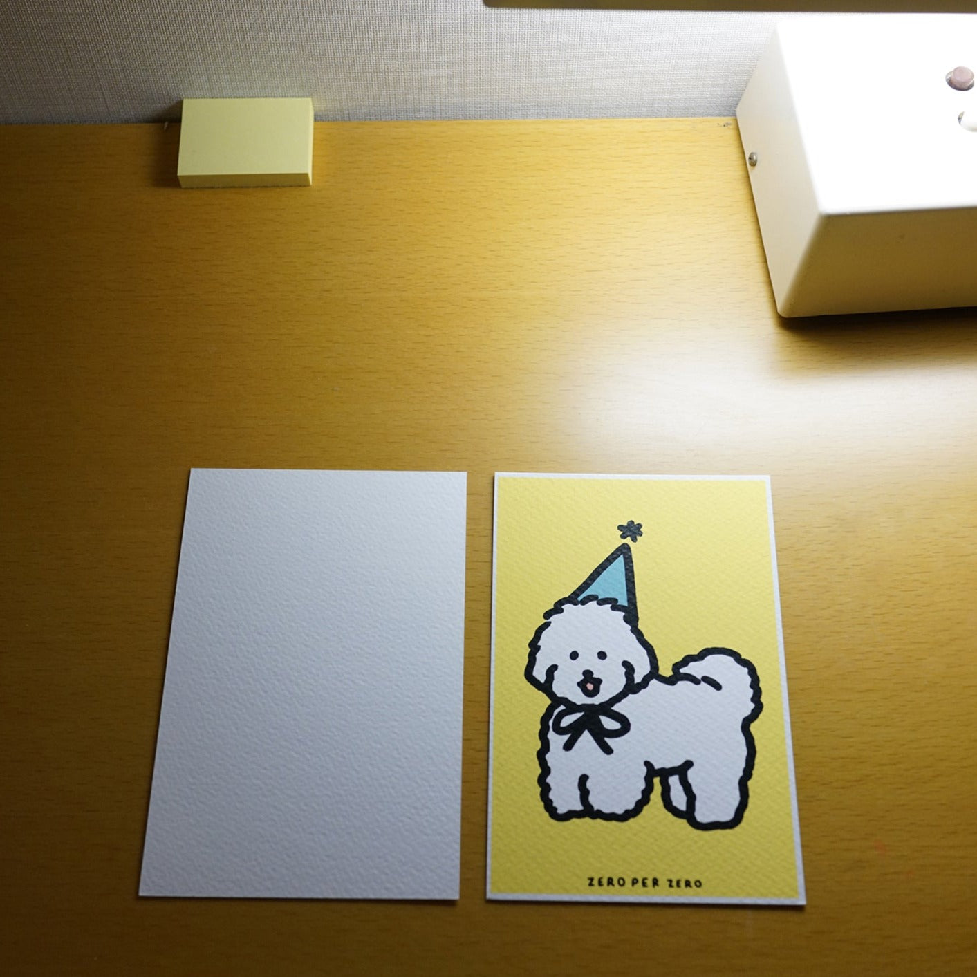 Postcard - Silkcreeen Postcard -White Dog