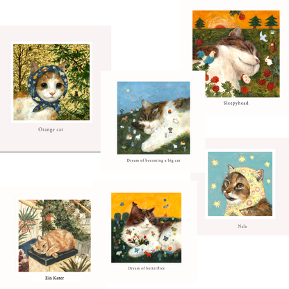 Various Greeting Cards with cats