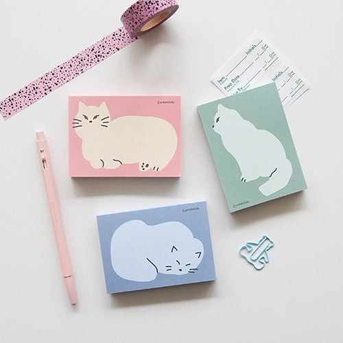 korean stationery, memo, memopad, cat 