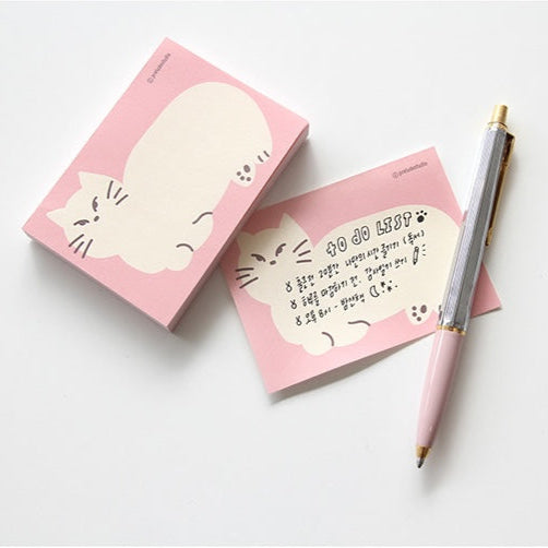 korean stationery, memo, memopad, cat 