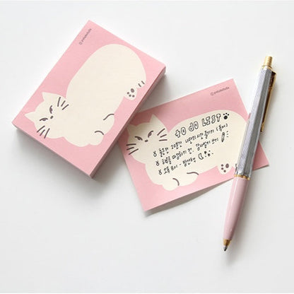 korean stationery, memo, memopad, cat 