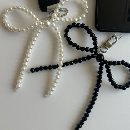 Phone Acc - Pearl Ribbon Keychain or Phone Charm