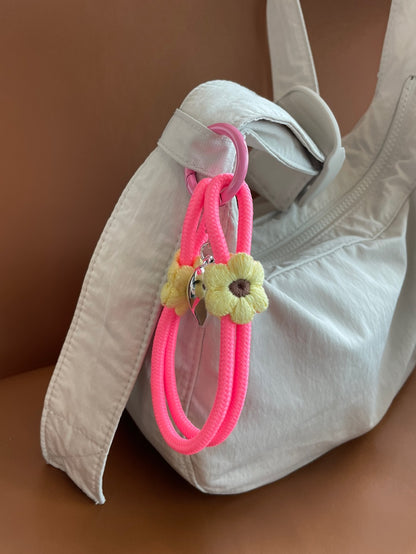 Phone Accessory - Phone Strap : Rope with Flower and Heart