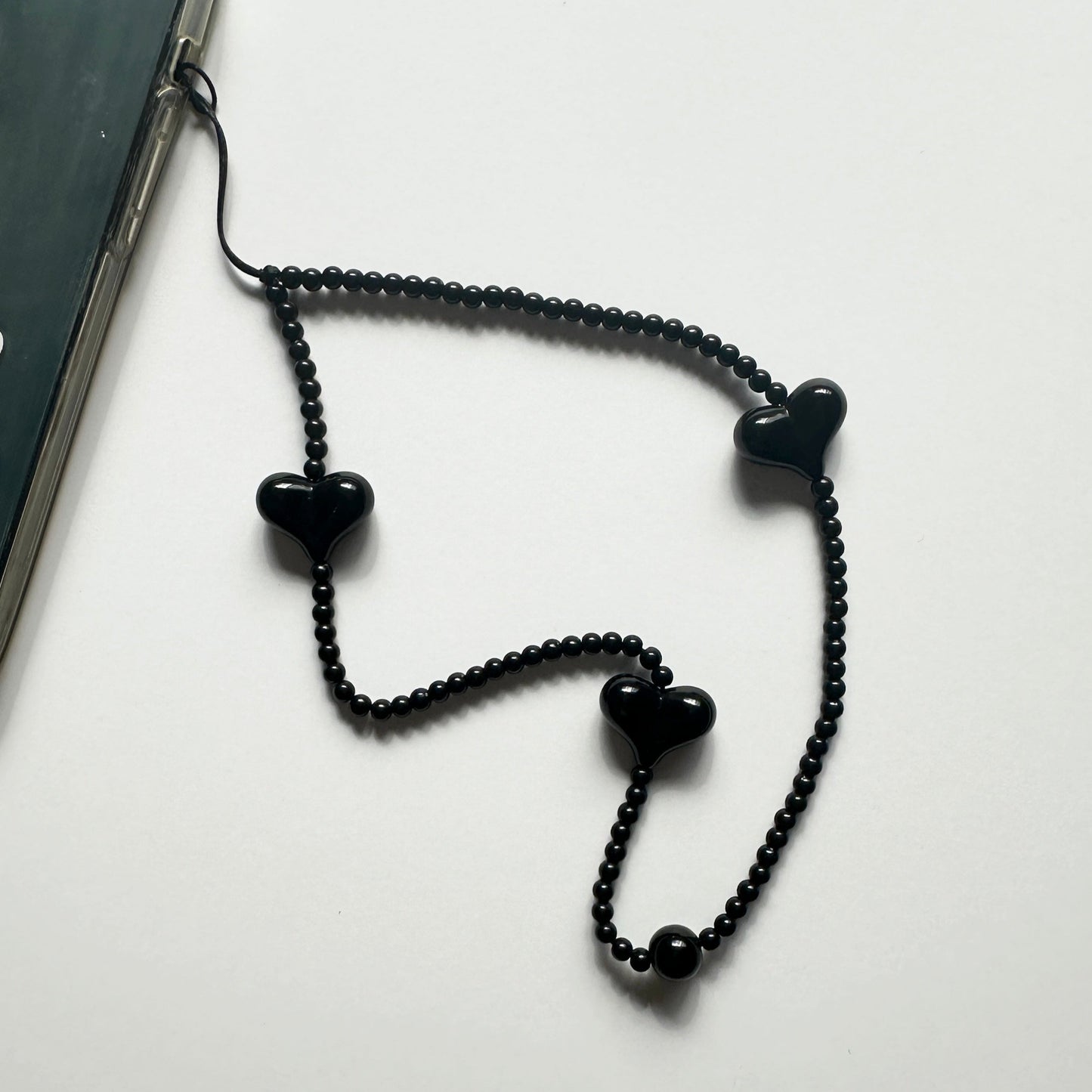 phone strap, black, phone accessory