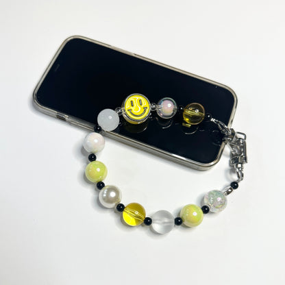 Yellow Smile Phone Strap