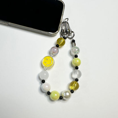 Yellow Smile Phone Strap