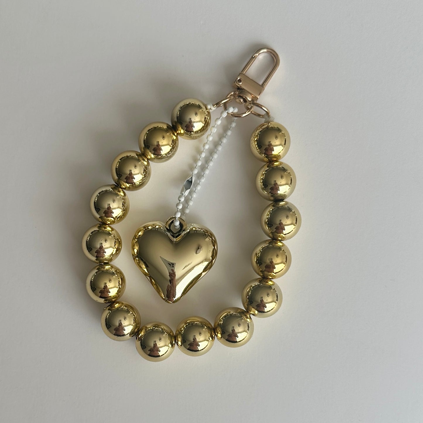 Phone Strap - Silver or Gold Phone Strap with heart