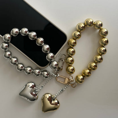 phone acc. phone strap, silver, gold