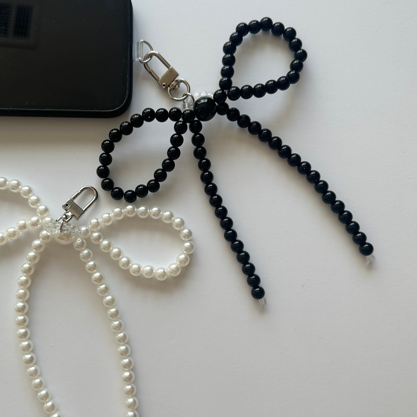 Phone Acc - Pearl Ribbon Keychain or Phone Charm