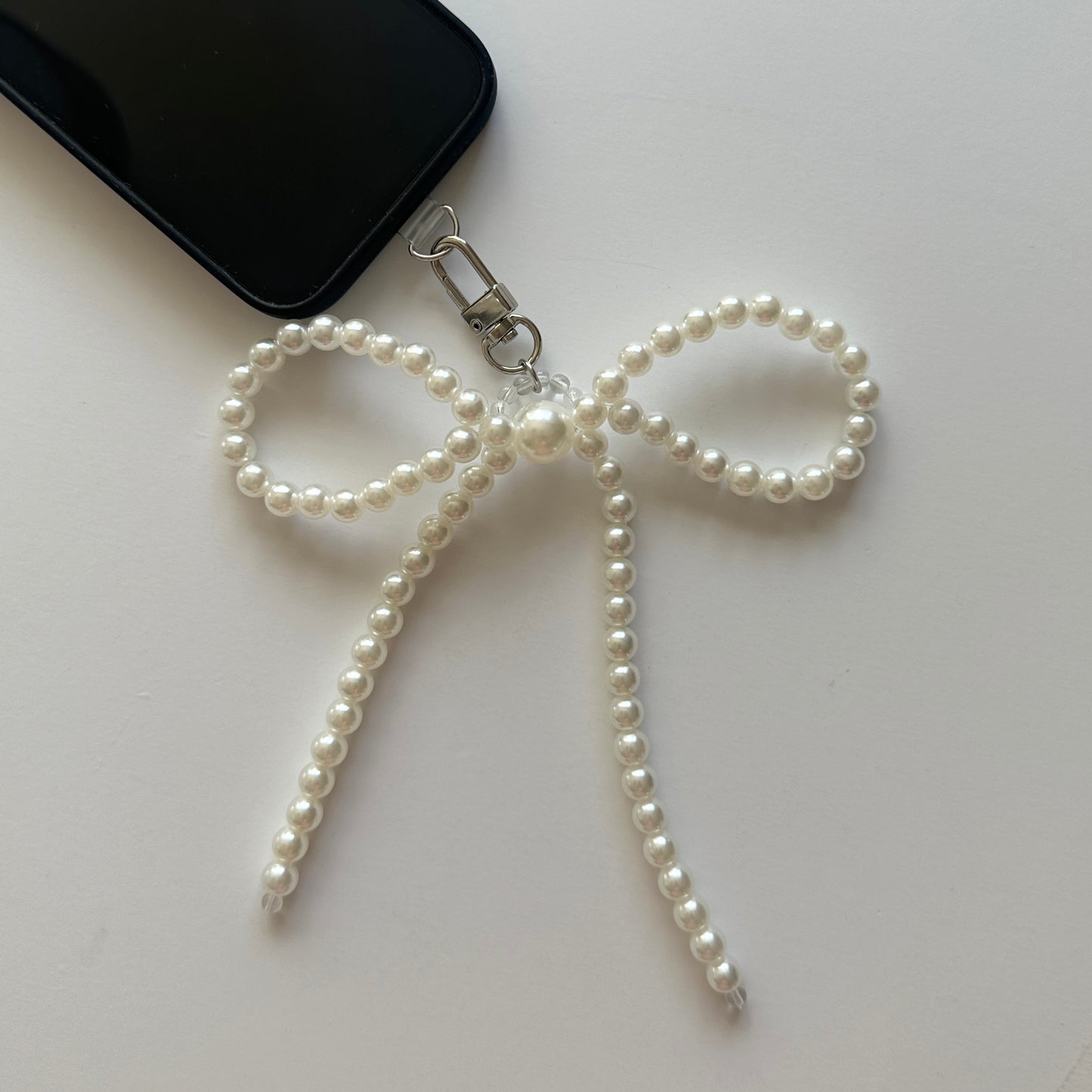 Phone Acc - Pearl Ribbon Keychain or Phone Charm