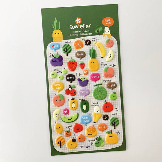 sticker, korean stationery, fruit sticker, veggie sticker, food sticker