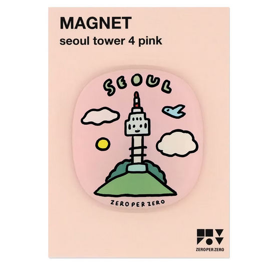 korean stationery, magnet, seoul, pink