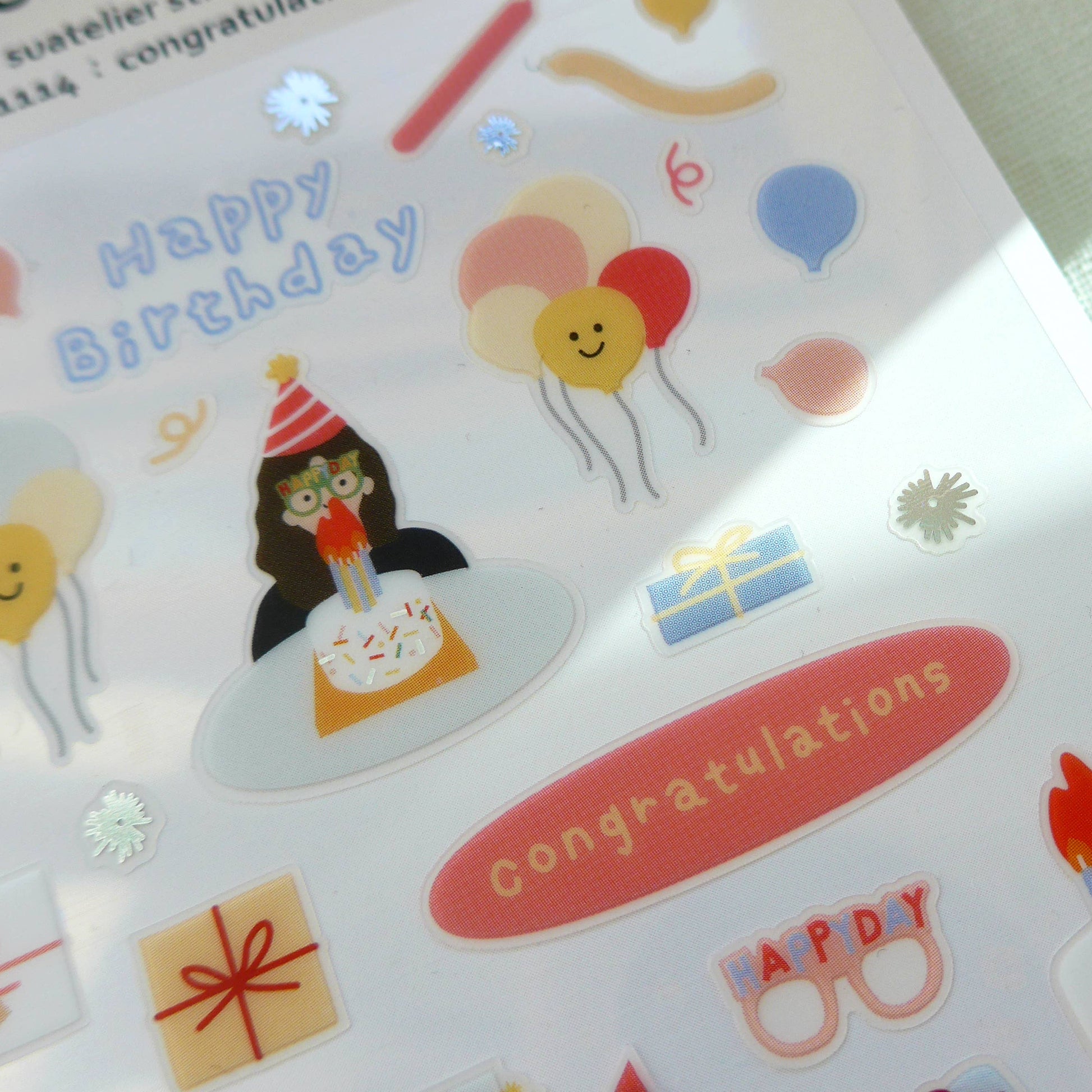 sticker, birthday, korean