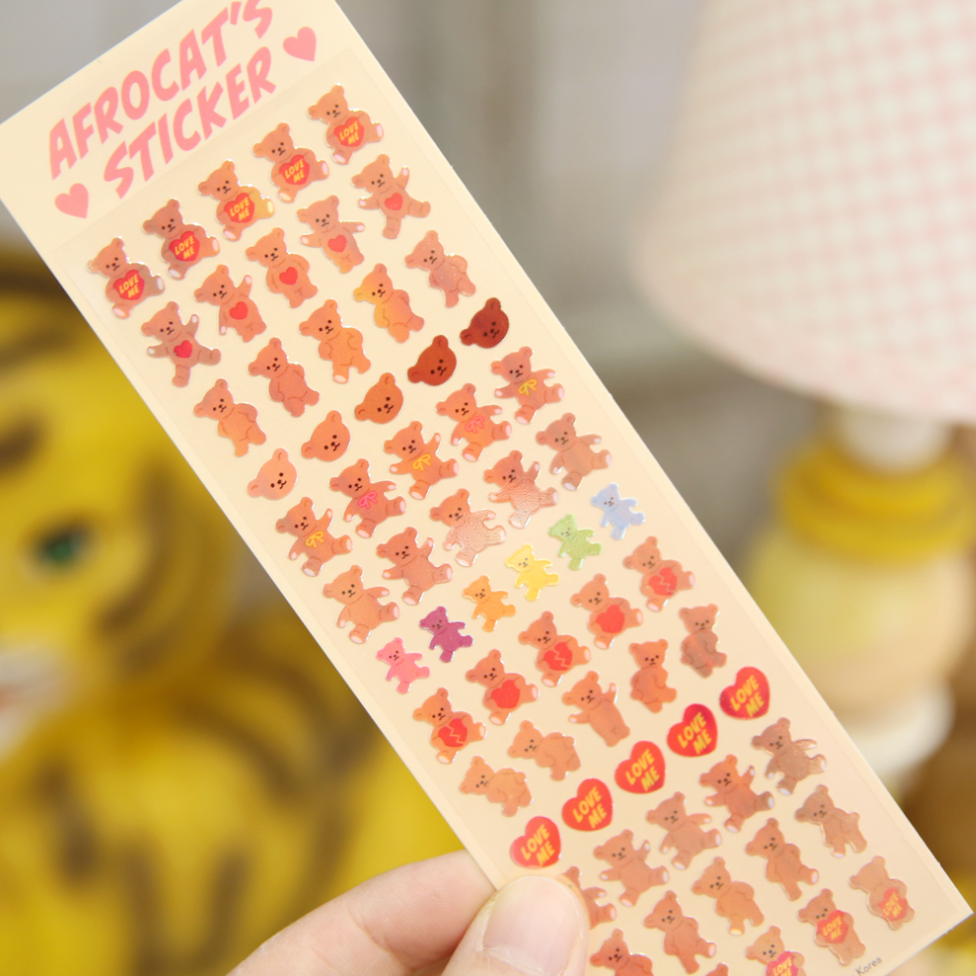 pearly sticker mini teddy bear