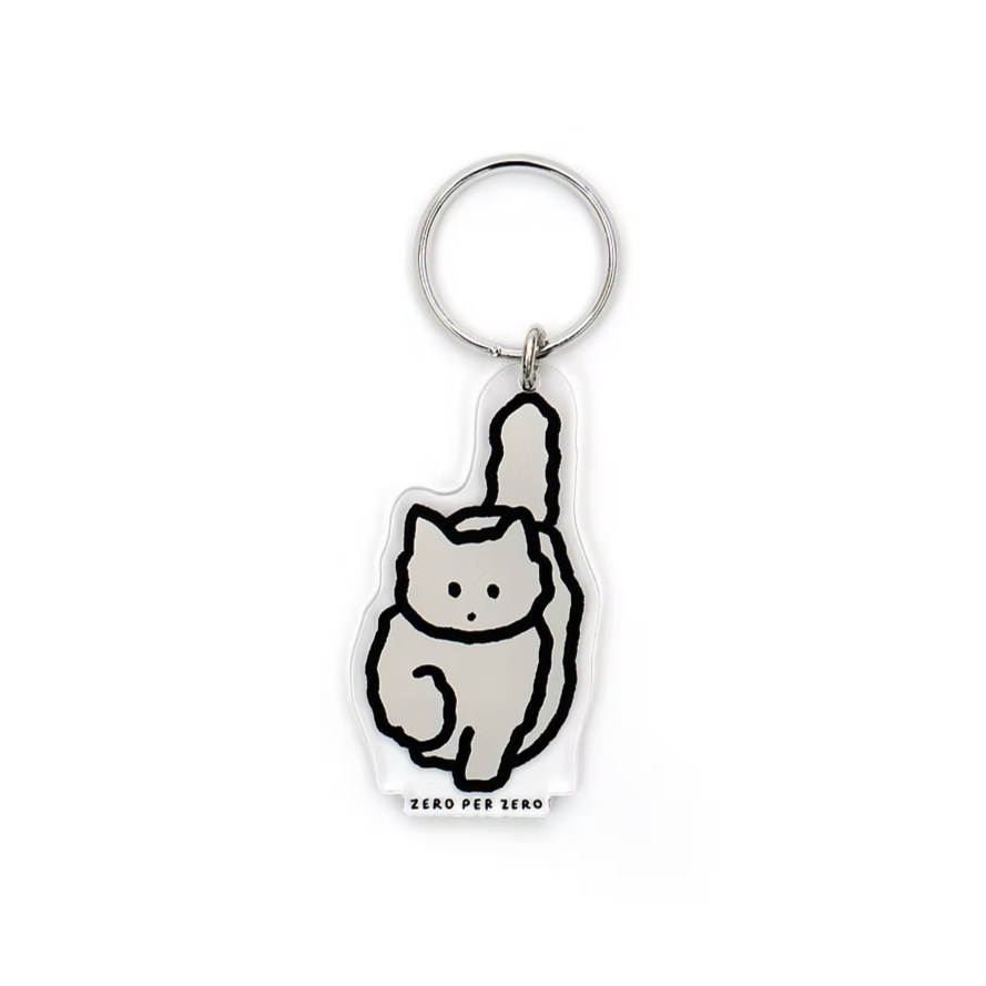 cat keyring, keyring, white cat